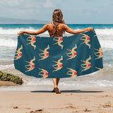 Camel pattern blue blackground Beach Towel