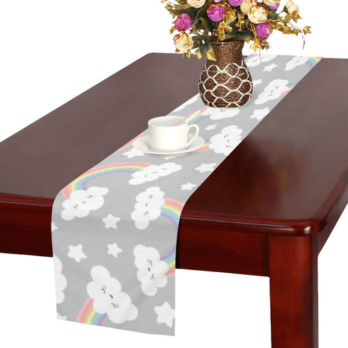 Cute rainbow clound star pattern Table Runner