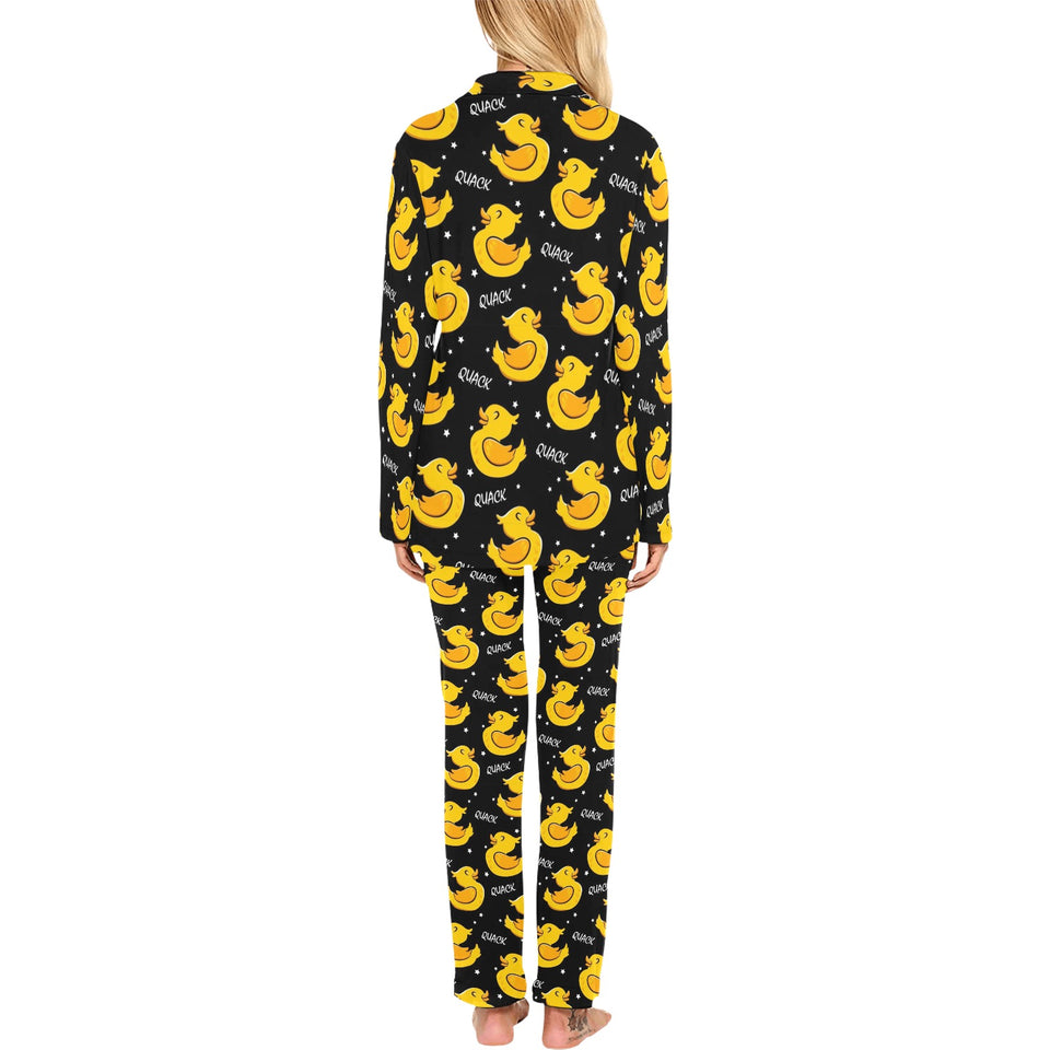 Duck Pattern Print Design 05 Women's Long Pajama Set