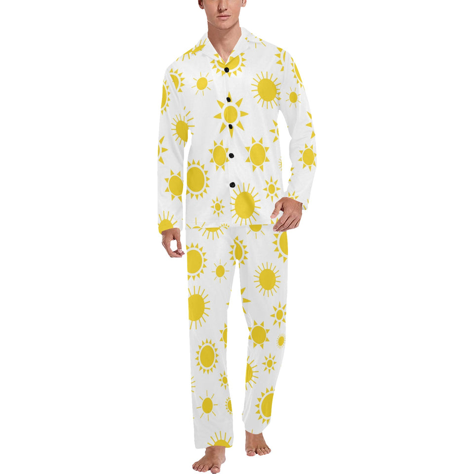 Sun pattern Men's Long Pajama Set