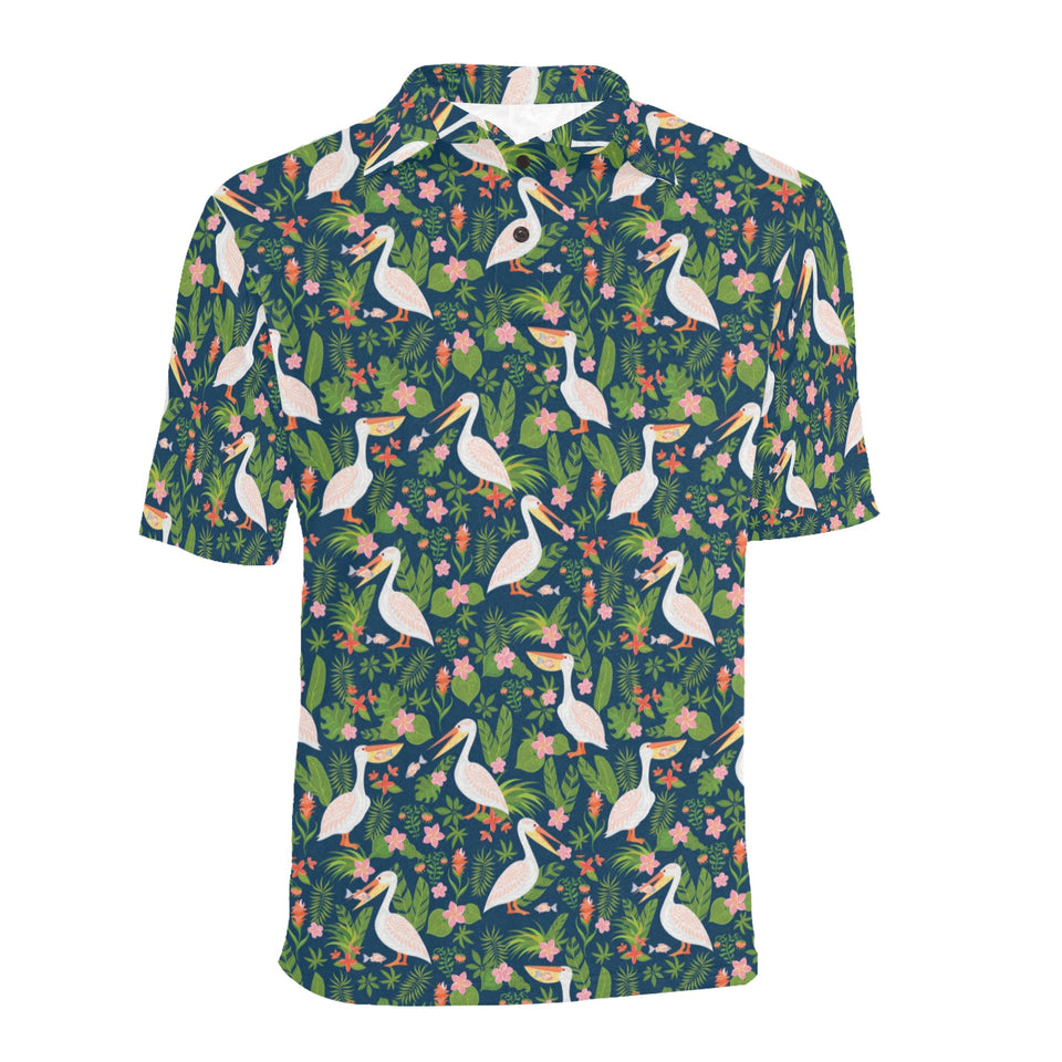Pelican Pattern Print Design 05 Men's All Over Print Polo Shirt