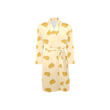 Cheese pattern Men's Long Sleeve Belted Night Robe