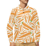 Carrot Pattern Print Design 02 Men's Long Sleeve Polo Shirt