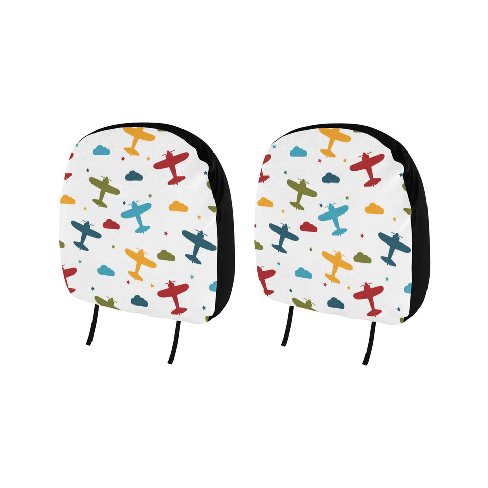 Airplane star cloud colorful Car Headrest Cover