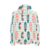 Surfboard Pattern Print Design 02 Men's Padded Hooded Jacket