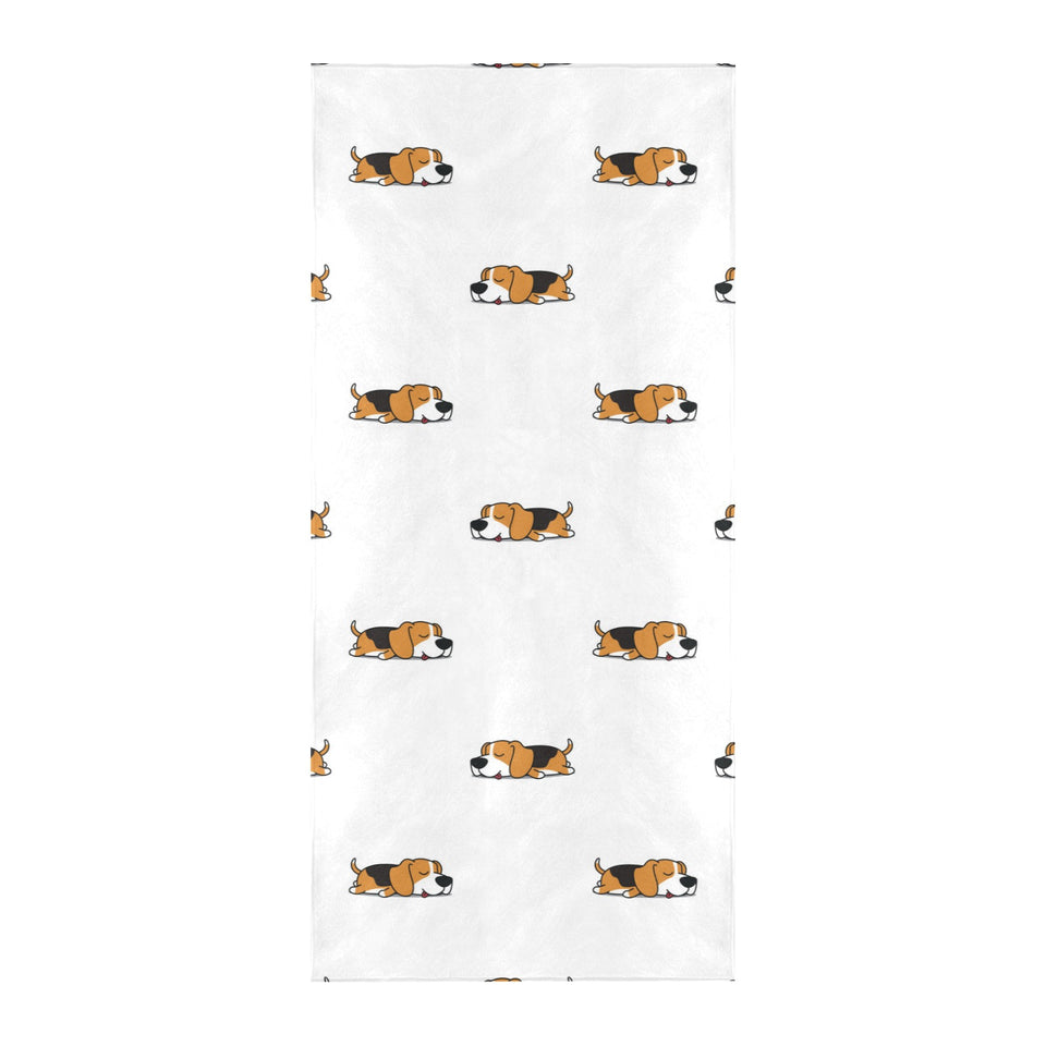 Cute beagle dog sleeping pattern Beach Towel