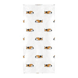 Cute beagle dog sleeping pattern Beach Towel