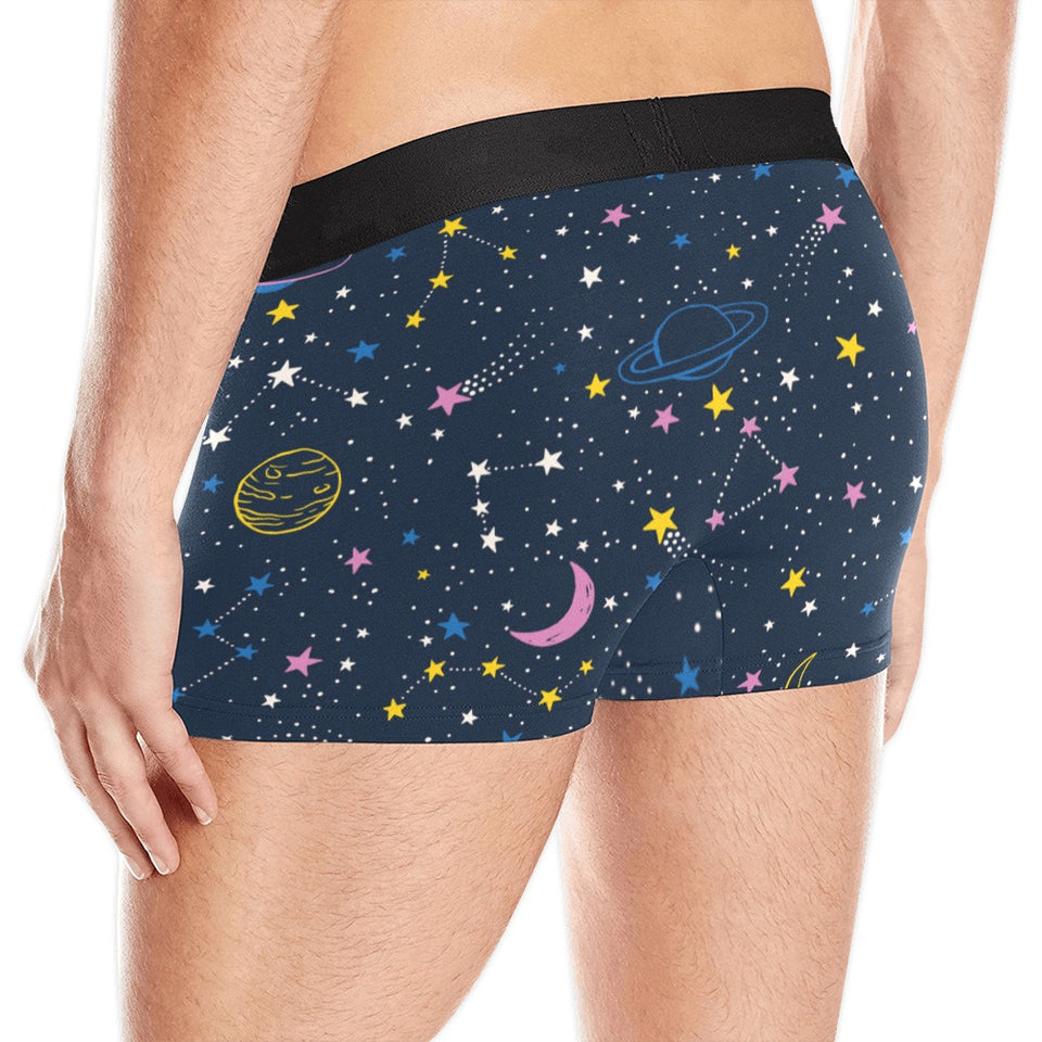 space pattern with planets, comets, constellations Men's All Over Print Boxer Briefs Men's Underwear