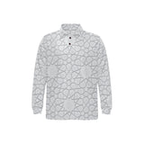 arabic star pattern Men's Long Sleeve Polo Shirt