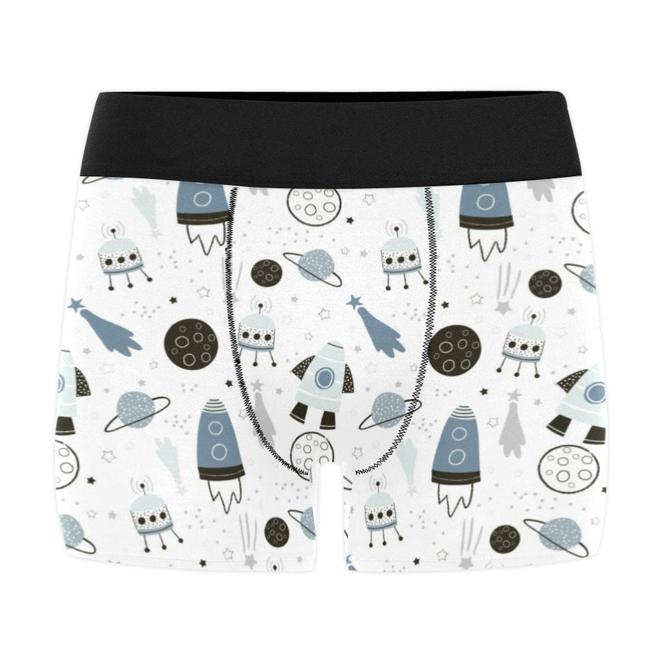Hand drawn space elements space rocket star planet Men's All Over Print Boxer Briefs Men's Underwear