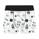 Hand drawn space elements space rocket star planet Men's All Over Print Boxer Briefs Men's Underwear