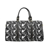 Saxophone music notes treble clef black white them Travel Bag