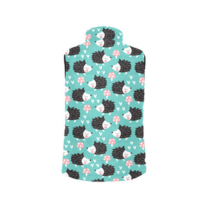 Hedgehog Pattern Print Design 03 Women's Padded Vest