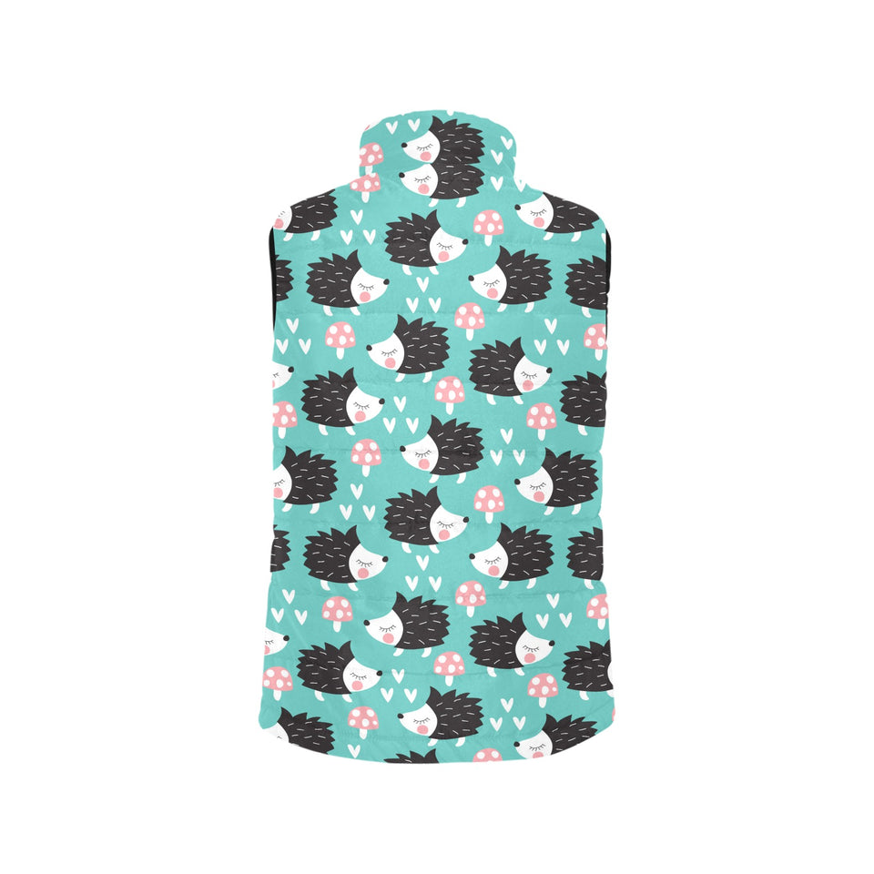 Hedgehog Pattern Print Design 03 Women's Padded Vest