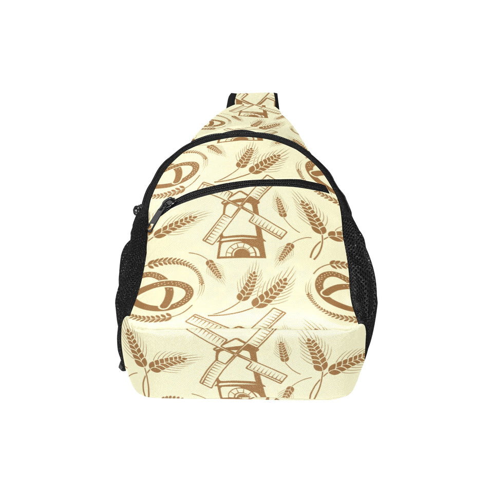 Windmill Wheat pattern All Over Print Chest Bag