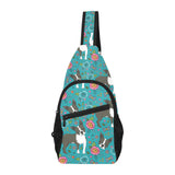 Boston terrier beautiful flower pattern All Over Print Chest Bag