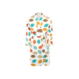 Colorful american football ball pattern Men's Long Sleeve Belted Night Robe