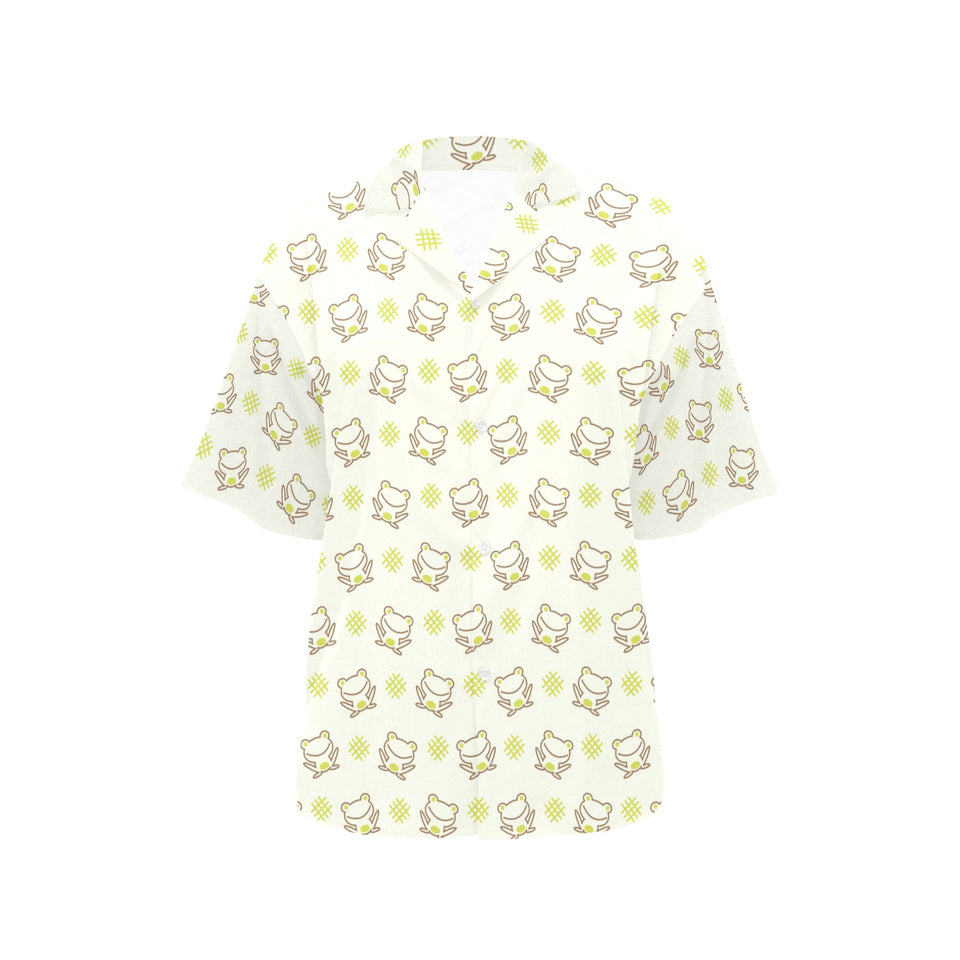 Cute cartoon frog baby pattern Women's All Over Print Hawaiian Shirt