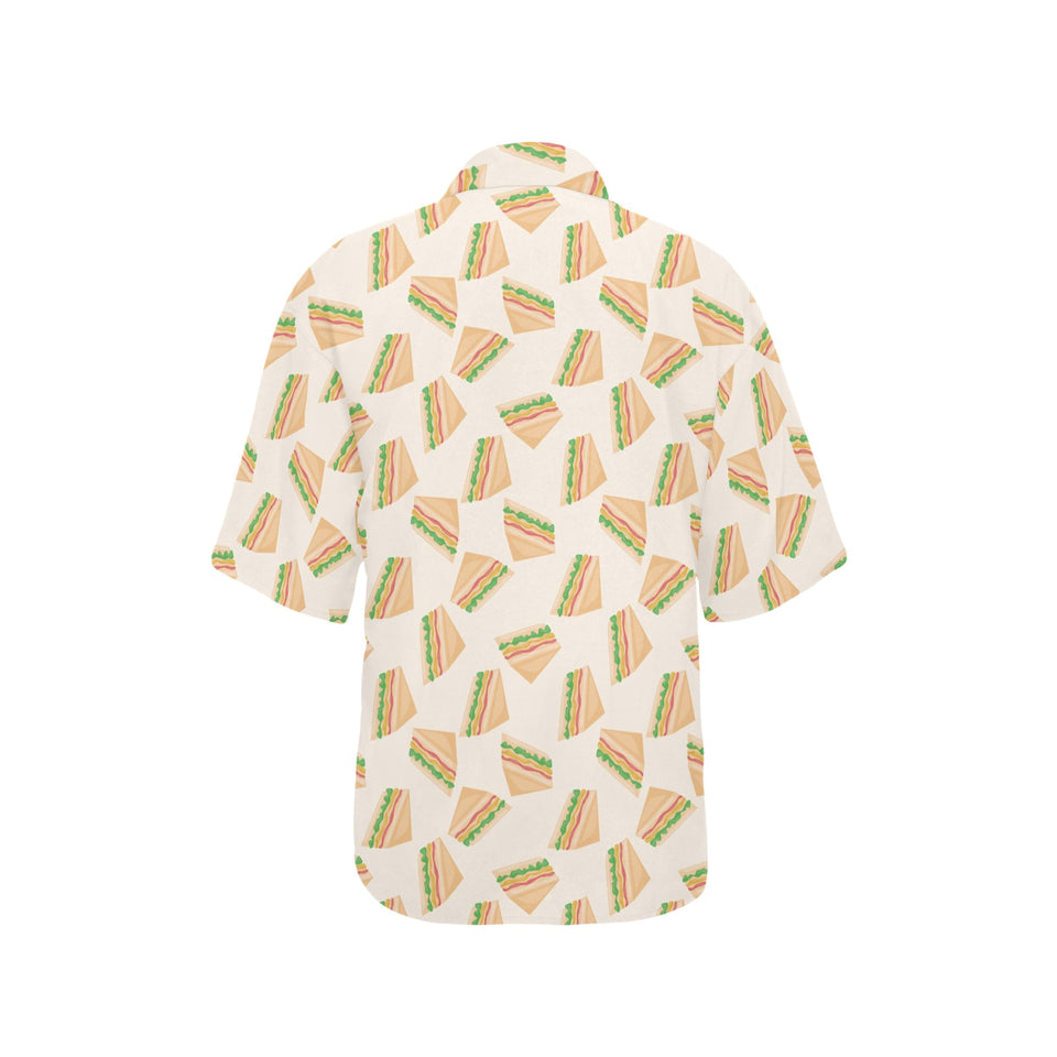 Sandwich Pattern Print Design 01 Women's All Over Print Hawaiian Shirt