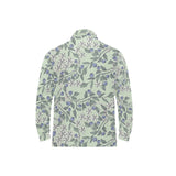 hand drawn blueberry pattern Men's Long Sleeve Polo Shirt