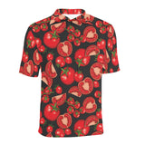 Tomato black background Men's All Over Print Polo Shirt