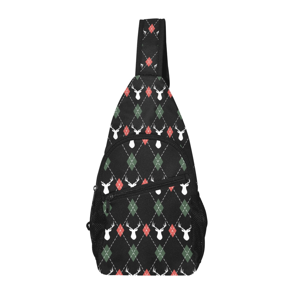Deer Christmas new year pattern argyle All Over Print Chest Bag