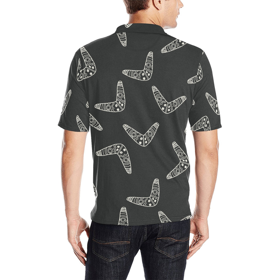 Hand drawn boomerang Australian aboriginal ornamen Men's All Over Print Polo Shirt
