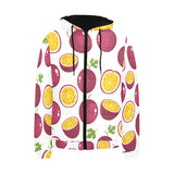 Passion fruit design pattern Men's Padded Hooded Jacket