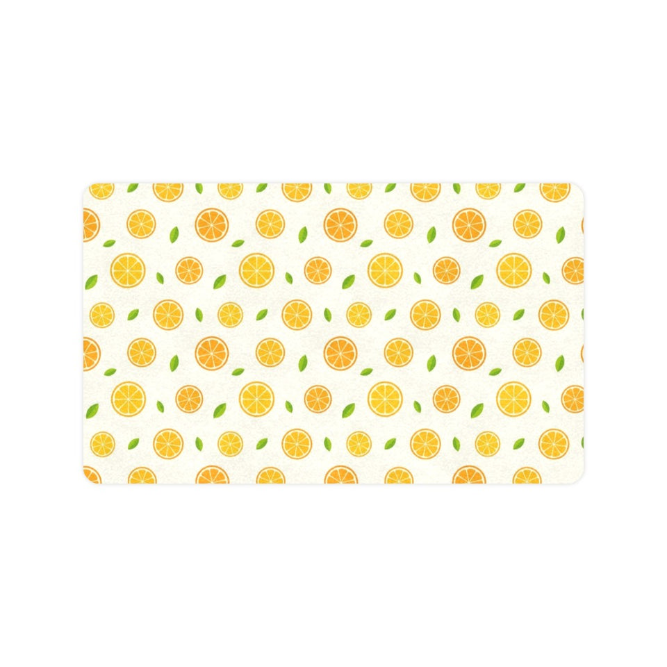 oranges leaves pattern Doormat