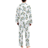Peacock feather pattern Men's Long Pajama Set