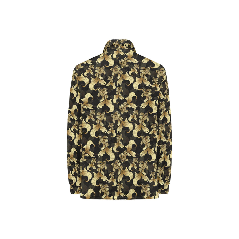 Goldfish Pattern Print Design 01 Women's Long Sleeve Polo Shirt