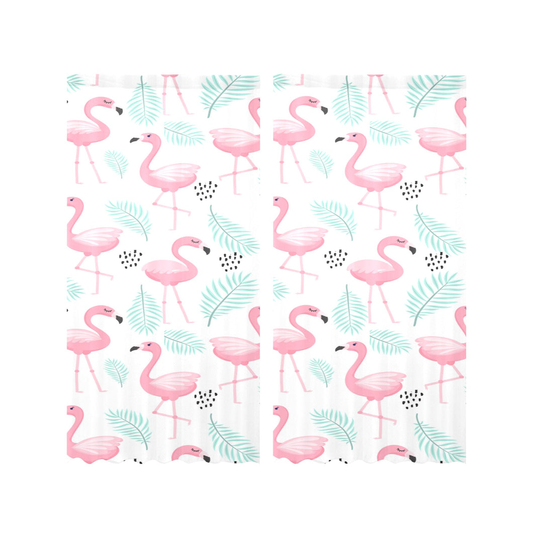 Cute flamingo pattern Gauze Curtain