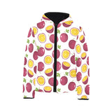 Passion fruit design pattern Kids' Boys' Girls' Padded Hooded Jacket