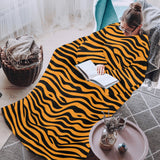 Bengal tigers skin print pattern background Blanket Robe with Sleeves
