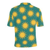 Sun green background Men's All Over Print Polo Shirt
