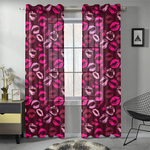 Lips Pattern Print Design 03 Gauze Curtain