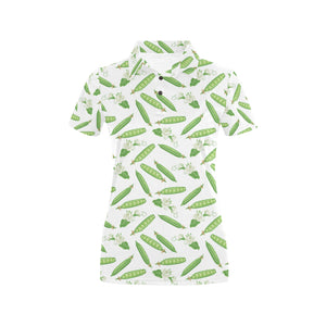 Green Peas Pattern Print Design 04 Women's All Over Print Polo Shirt