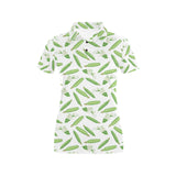 Green Peas Pattern Print Design 04 Women's All Over Print Polo Shirt