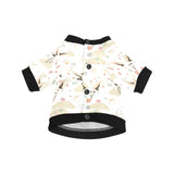 Beautiful Japanese cranes pattern All Over Print Pet Dog Round Neck Fuzzy Shirt