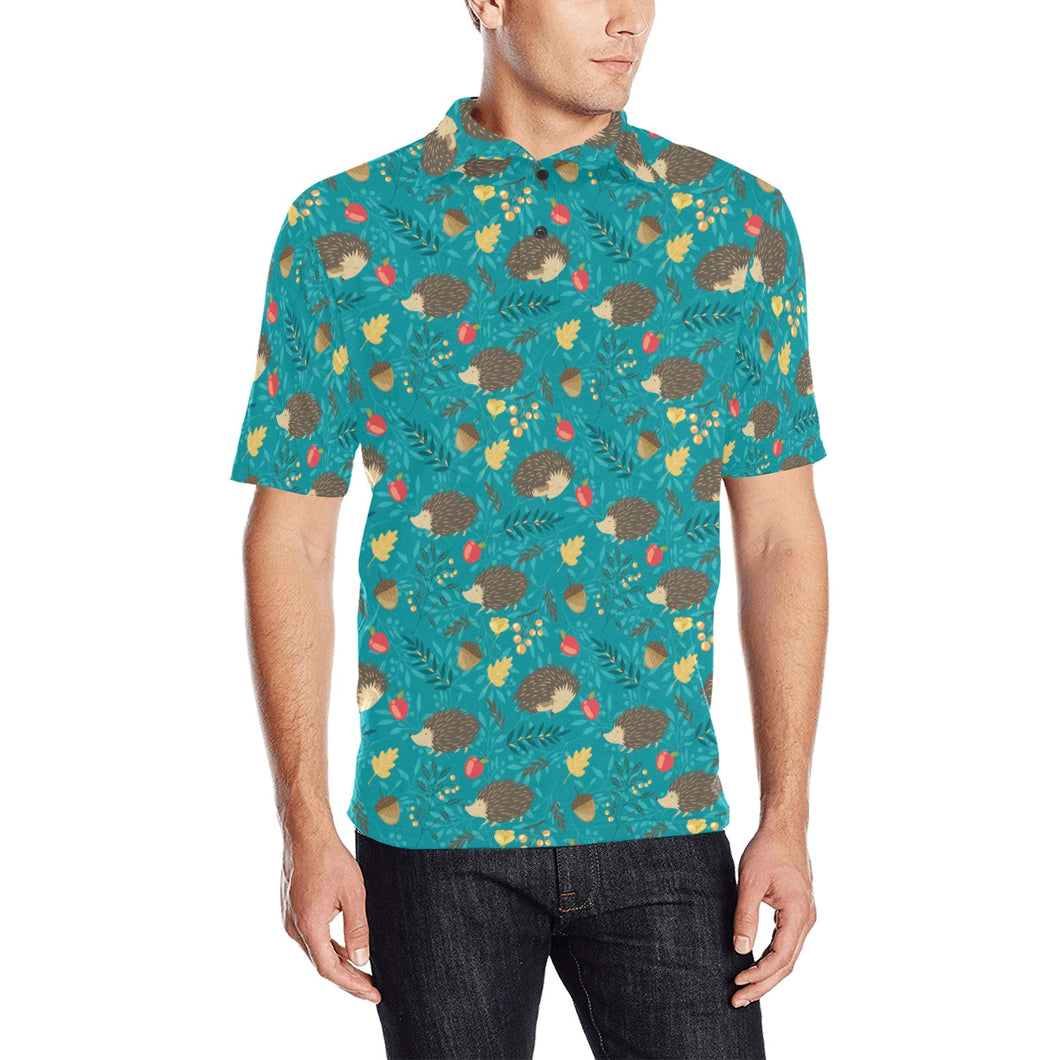 Hedgehog Pattern Print Design 01 Men's All Over Print Polo Shirt
