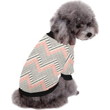 zigzag chevron striped pattern All Over Print Pet Dog Round Neck Fuzzy Shirt