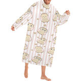 cute owl leaf Blanket Robe with Sleeves