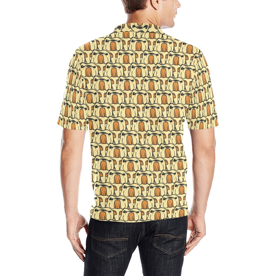 English Bulldog Pattern Print Design 02 Men's All Over Print Polo Shirt