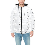 Bull Terrier Pattern Print Design 01 Men's Padded Hooded Jacket