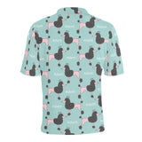poodle dog green background Men's All Over Print Polo Shirt