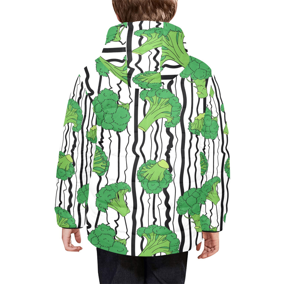 Cool Broccoli pattern Kids' Boys' Girls' Padded Hooded Jacket