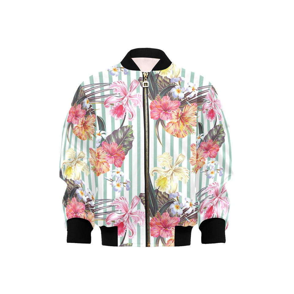 Colorful orchid flower pattern Kids' Boys' Girls' Bomber Jacket