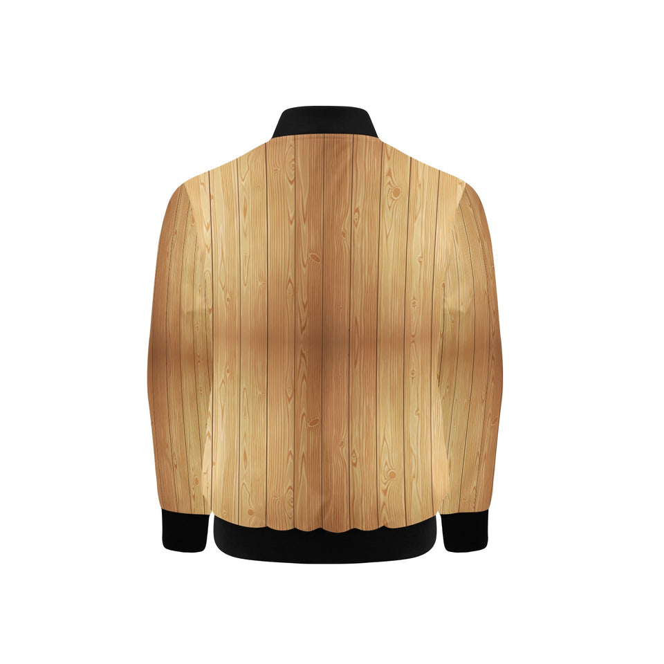 Wood Printed Pattern Print Design 05 Kids' Boys' Girls' Bomber Jacket