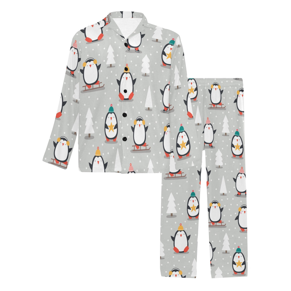 Cute Penguin christmas pattern Men's Long Pajama Set