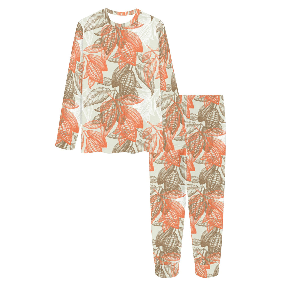 Cocoa beans Cocoa tree pattern Women's All Over Print Pajama Set